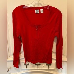 Vibrant Red Long Sleeve Top by WR Petites